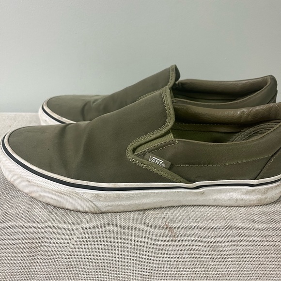 Olive Vans Slip Ons - Picture 2 of 5